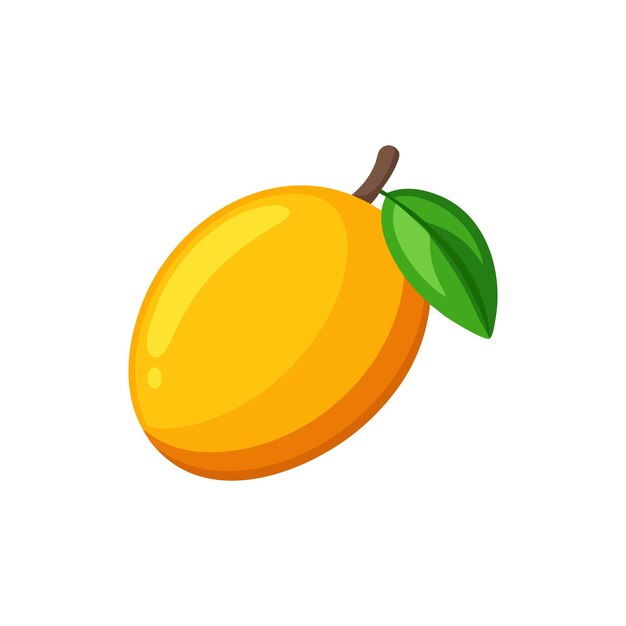 Ilustración vectorial plana aislada de mango maduro en fondo blanco