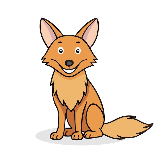 Ilustración vectorial plana al estilo de los dibujos animados de animales chacal sobre un fondo blanco