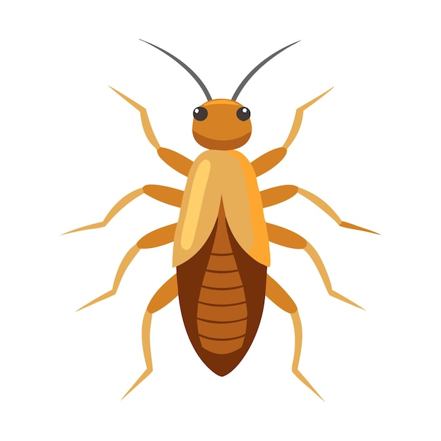 Ilustración vectorial plana de animales pequeños de estilo pro de insectos termitas sobre fondo blanco