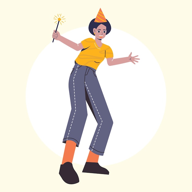 Ilustración vectorial plana de los años nuevos