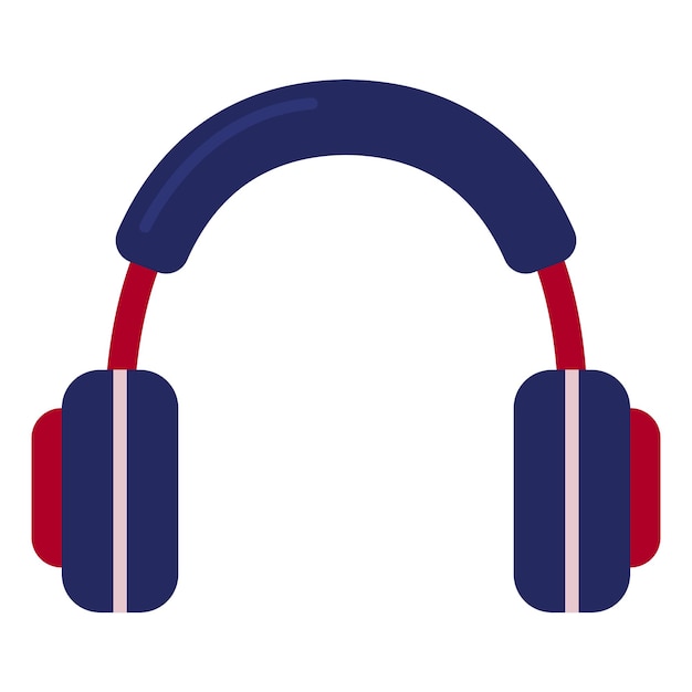 Ilustración vectorial plana del auricular aislada sobre un fondo blanco
