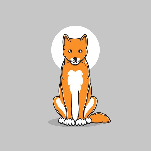 Ilustración vectorial plana del clipart del perro dingo