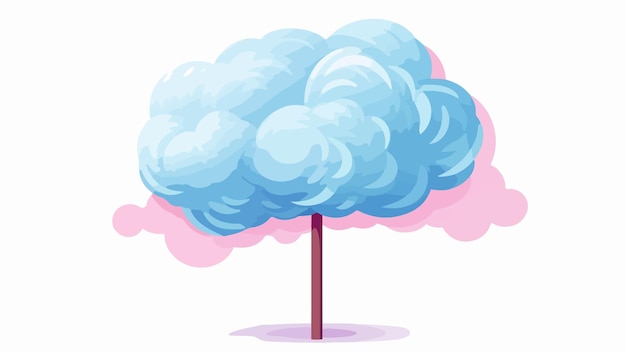 Ilustración vectorial plana de color azul de algodón caramelo
