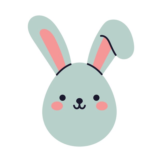 Ilustración vectorial plana de un conejo de Pascua en forma de huevo Un diseño creativo y alegre para temas de primavera y Pascua