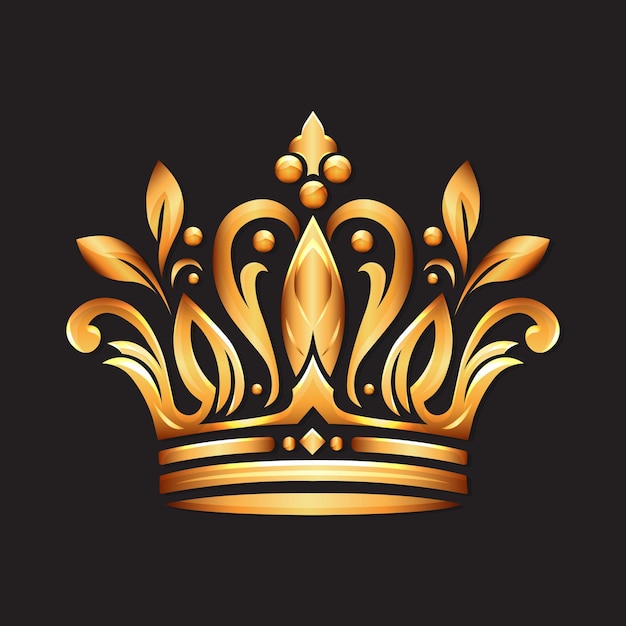 Ilustración vectorial plana de corona dorada aislada