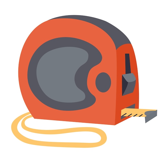 Ilustración vectorial plana dibujada a mano con una cuchilla amarilla extendida y una carcasa roja