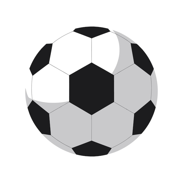 Una ilustración vectorial plana del dibujo de una pelota de fútbol aislada para diseño web e íconos de aplicaciones