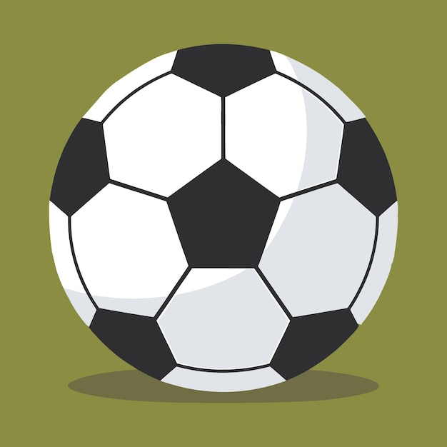 Una ilustración vectorial plana del dibujo de una pelota de fútbol aislada para diseño web e íconos de aplicaciones