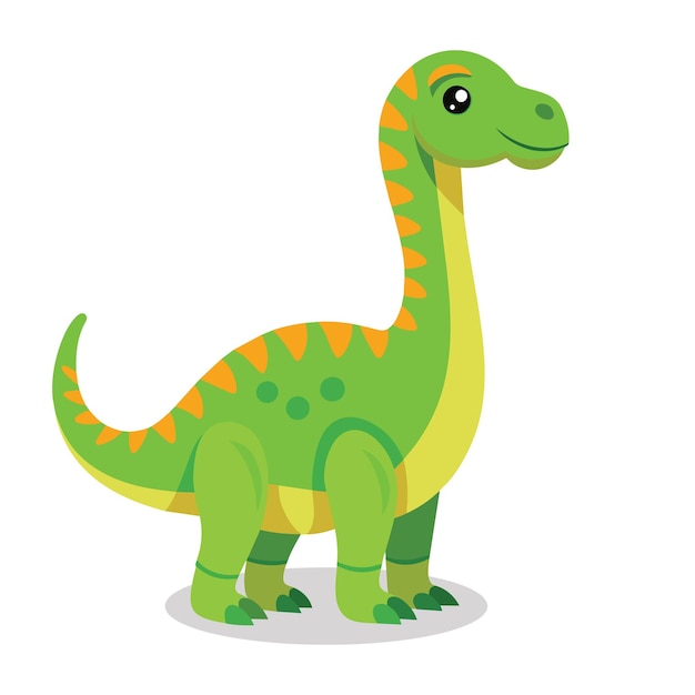 Vector ilustración vectorial plana de un dinosaurio sobre un fondo blanco