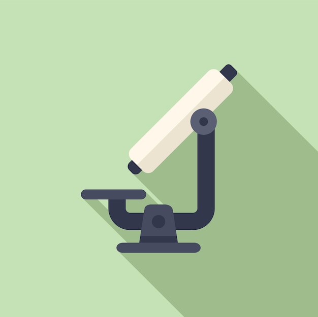 Ilustración vectorial plana del diseño del microscopio