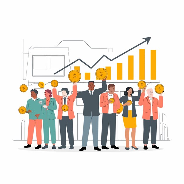 Ilustración vectorial plana de las finanzas