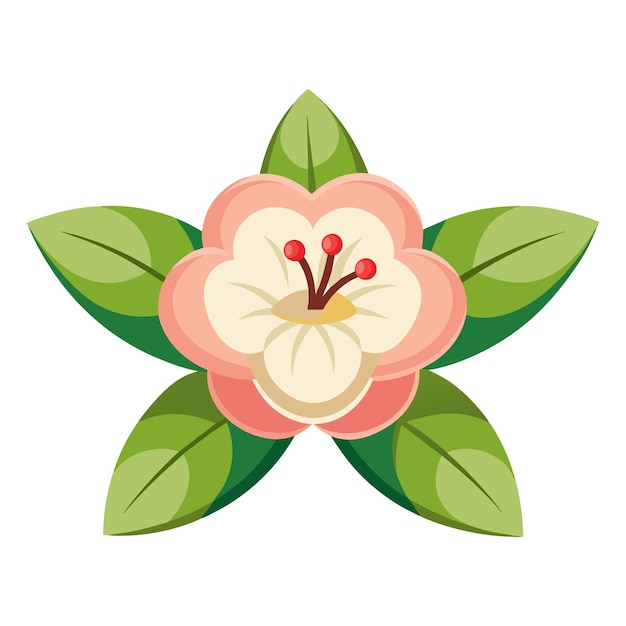 Ilustración vectorial plana de la flor de manzana