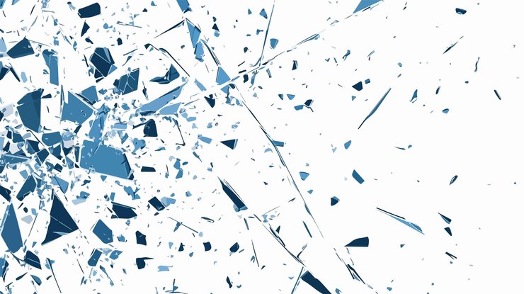Vector ilustración vectorial plana de fondo con textura de vidrio roto