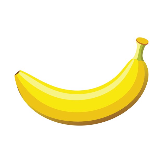Ilustración vectorial plana de frutas de plátano en fondo blanco