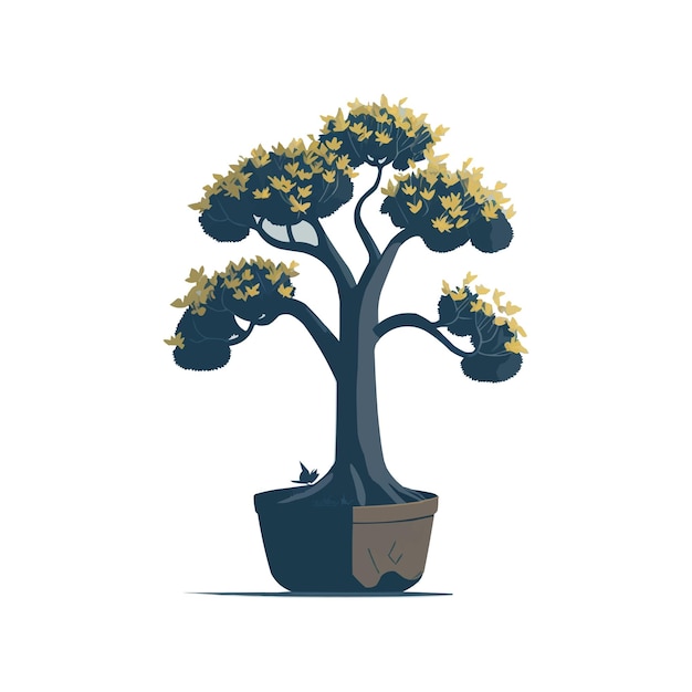 Vector ilustración vectorial plana gratuita de una planta de baobab en una olla