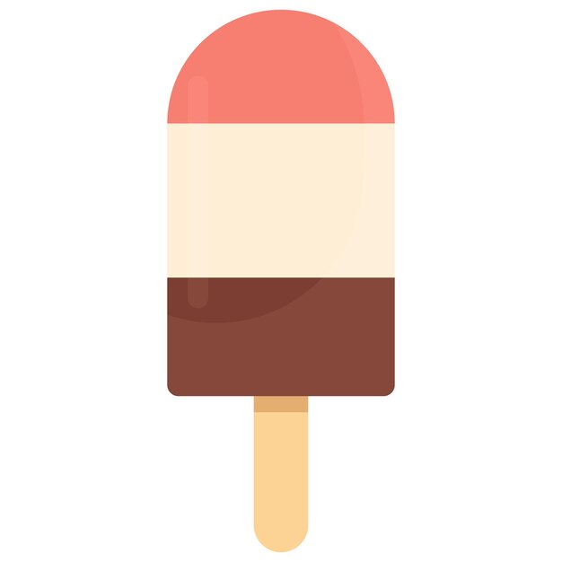 Ilustración vectorial plana de helado aislada en fondo blanco