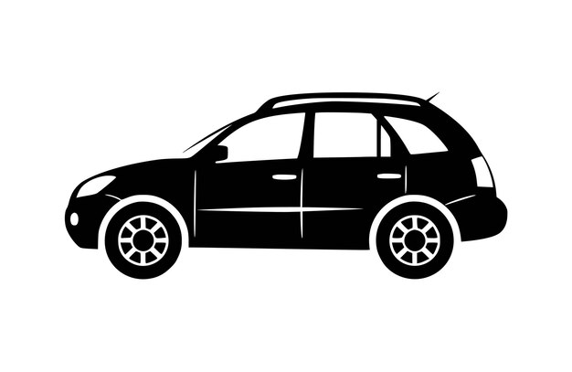 Ilustración vectorial plana del icono del automóvil