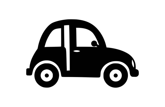 Ilustración vectorial plana del icono del coche