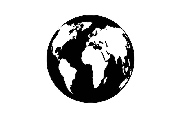 Ilustración vectorial plana del icono del mundo