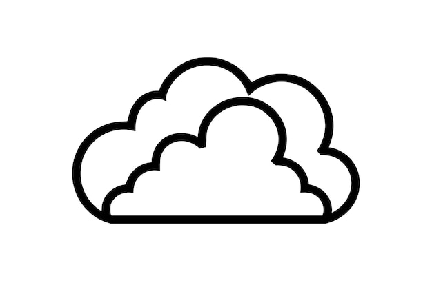 Ilustración vectorial plana del ícono de la nube