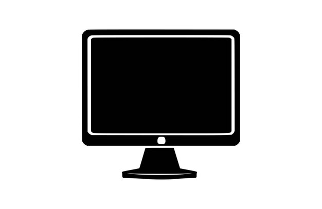 Ilustración vectorial plana del icono de la pantalla del monitor