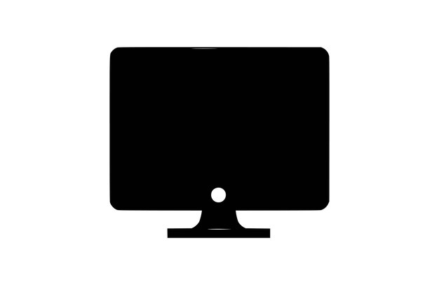 Ilustración vectorial plana del icono de la pantalla del monitor