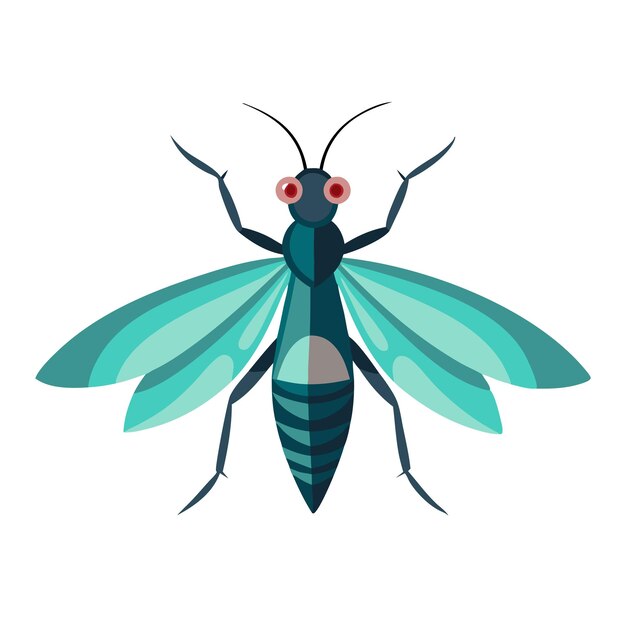Ilustración vectorial plana de insectos fasmidos sobre un fondo blanco