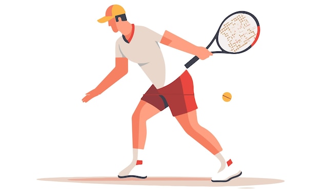 Ilustración vectorial plana del jugador de tenis