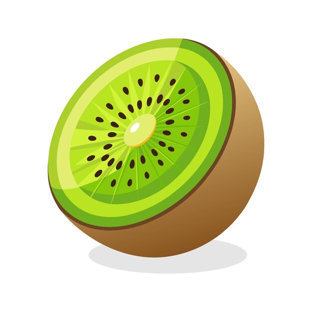 Ilustración vectorial plana de kiwi sobre un fondo blanco