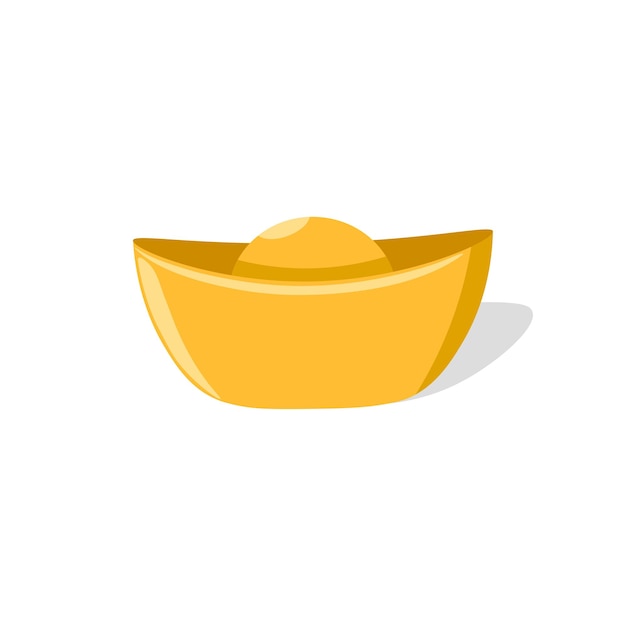 Ilustración vectorial plana de lingotes de oro chinos aislados sobre un fondo blanco