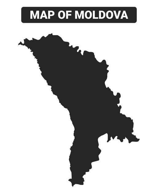 Ilustración vectorial plana del mapa negro de Moldavia