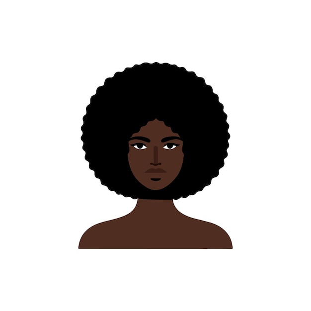 Vector ilustración vectorial plana de una mujer afro negra.