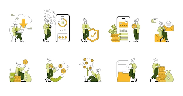 Ilustración vectorial plana de una mujer de negocios