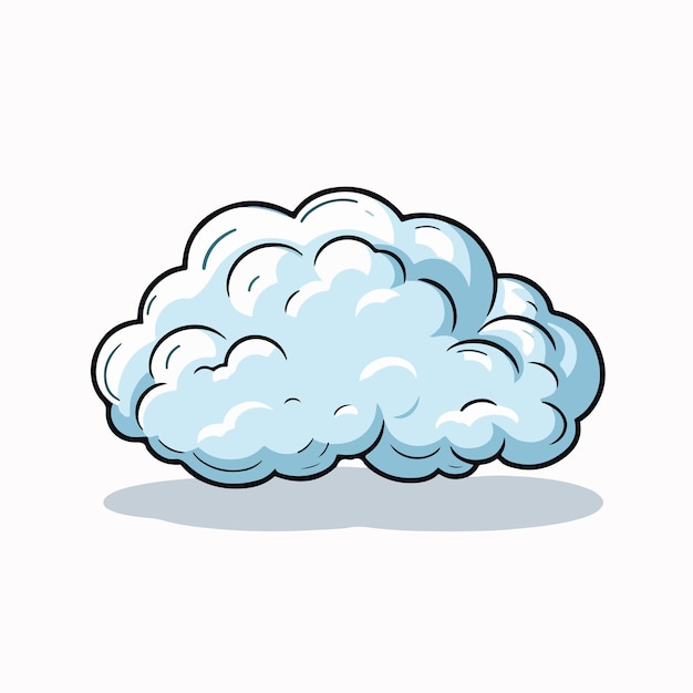 Ilustración vectorial plana de nubes Ilustración vectoria aislada de dibujo a mano de dibujos animados de nubes