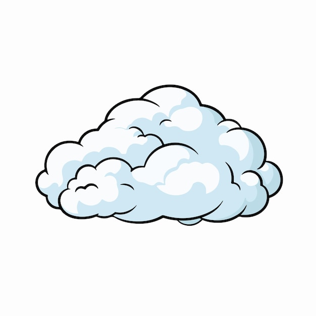 Ilustración vectorial plana de nubes Ilustración vectoria aislada de dibujo a mano de dibujos animados de nubes
