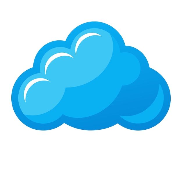 Ilustración vectorial plana de nubes sobre un fondo blanco