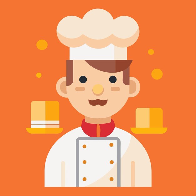 Ilustración vectorial plana de un panadero