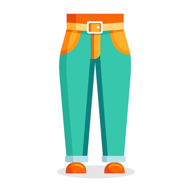 Vector ilustración vectorial plana de pantalones sobre un fondo blanco