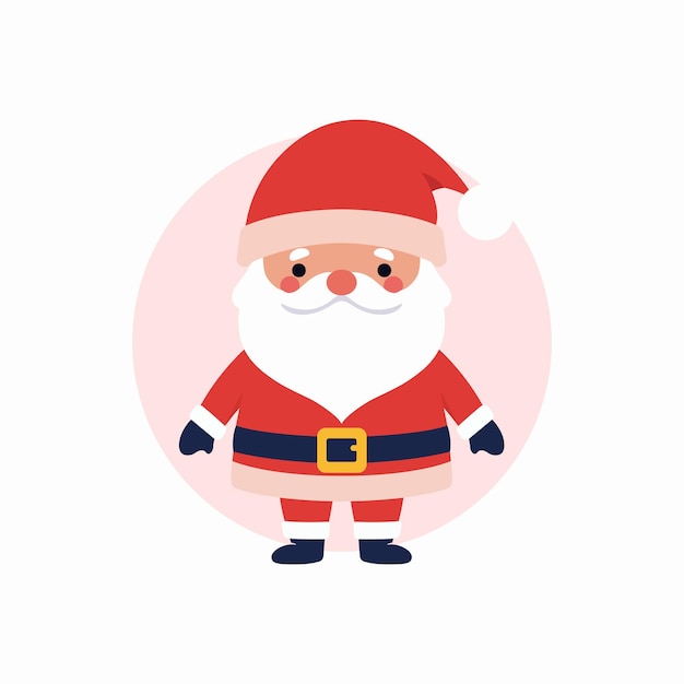 Ilustración vectorial plana de Papá Noel Feliz Navidad y Feliz Año Nuevo