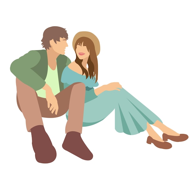 ilustración vectorial plana de una pareja enamorada