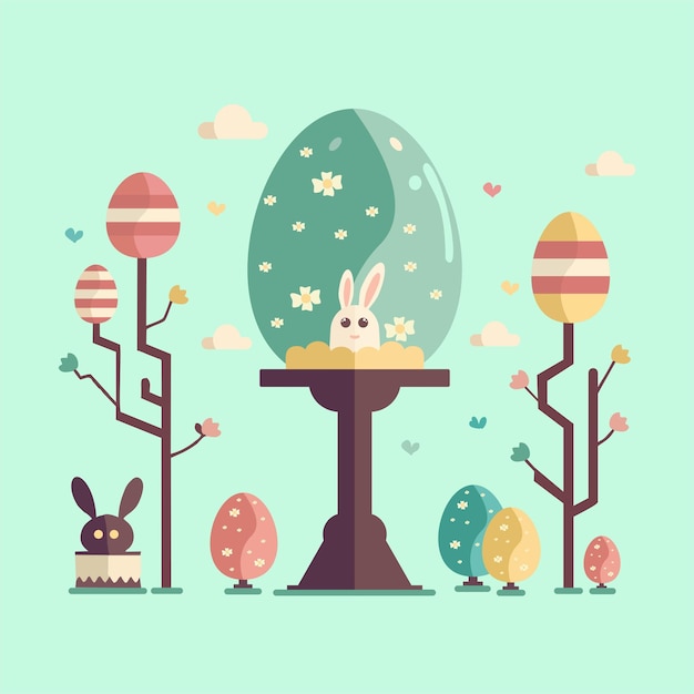 Ilustración vectorial plana de pascua