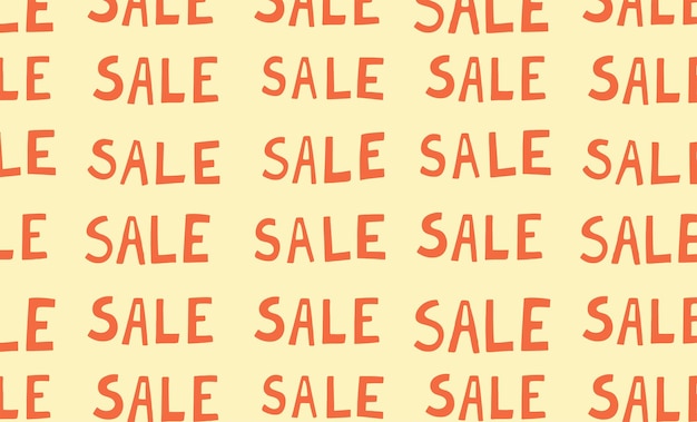 Ilustración vectorial plana del patrón de letras SALE sin costuras