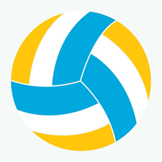 Ilustración vectorial plana de una pelota de voleibol con colores limpios y estilo moderno