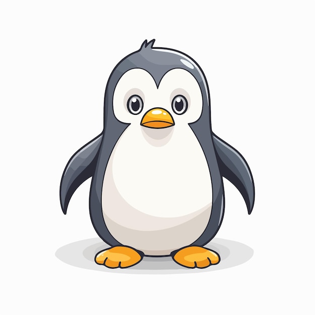 Ilustración vectorial plana de pingüino Dibujos de dibujos animados de pingüinos a mano Ilustración vectoria aislada