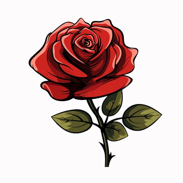 Ilustración vectorial plana de rosas dibujo a mano de dibujos animados de rosas ilustración vectorial aislada