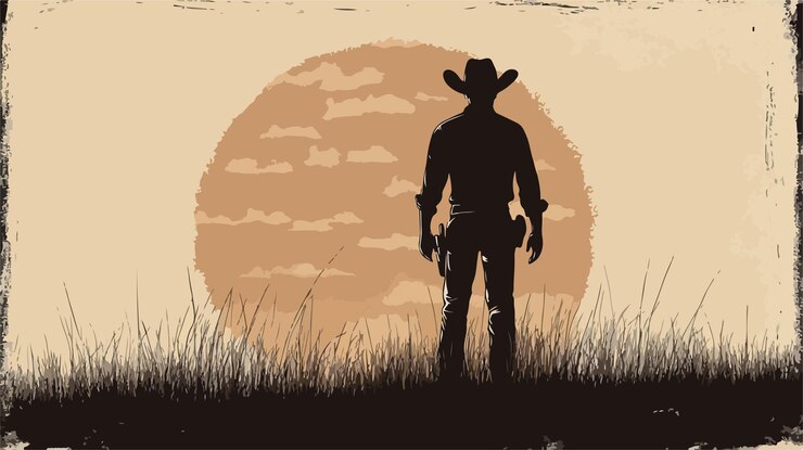 Vector ilustración vectorial plana de silueta de sombrero de vaquero para diseños occidentales
