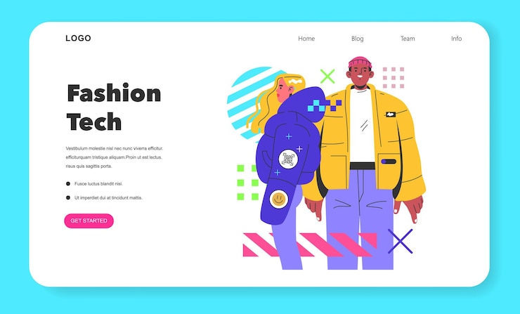 Vector ilustración vectorial plana de la tecnología de la moda