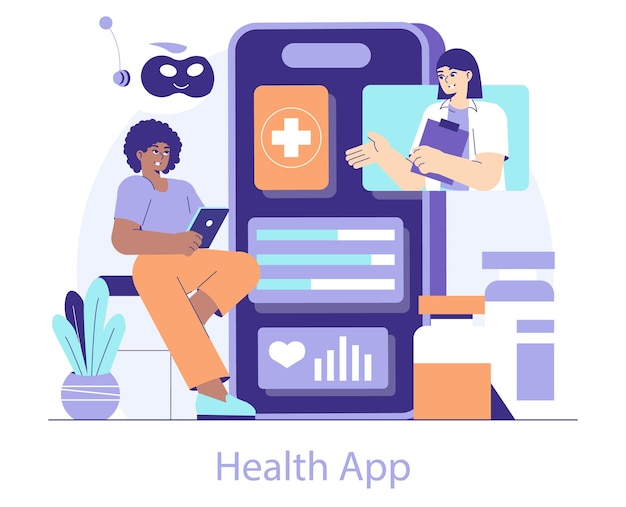 Ilustración vectorial plana de la tecnología sanitaria
