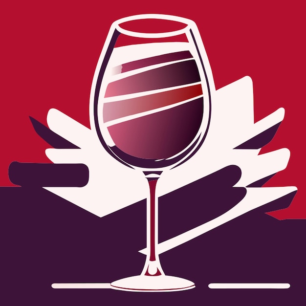Ilustración vectorial plana de vidrio de vino 2