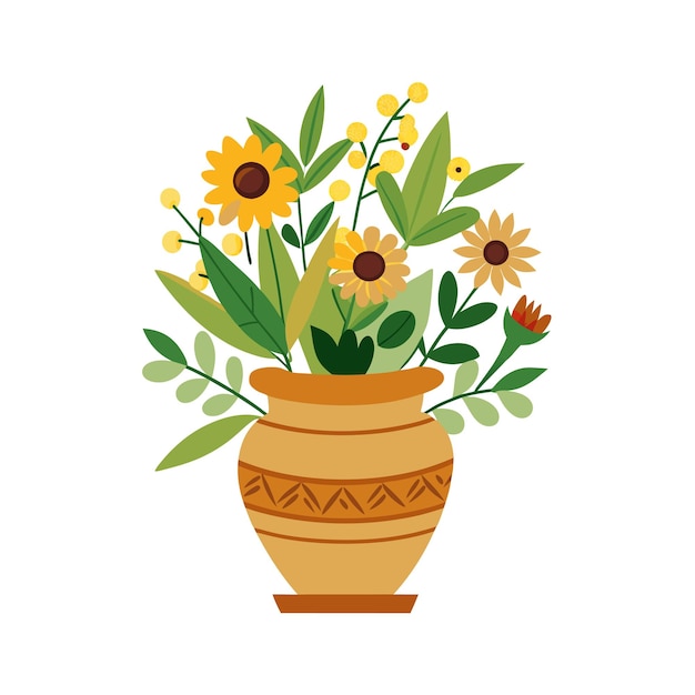 Ilustración vectorial de las plantas de interior en maceta